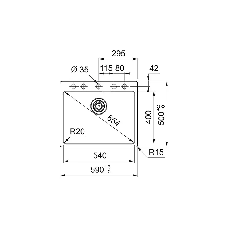 Franke sudopera Maris – MRG 610-54 FTL 114.0661.700