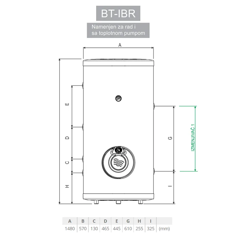 Termorad prohromski bojler BT-160 S IBR-80 silver metallic