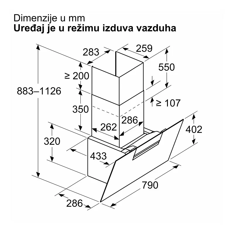 Bosch dekorativni aspirator DWK87FN60