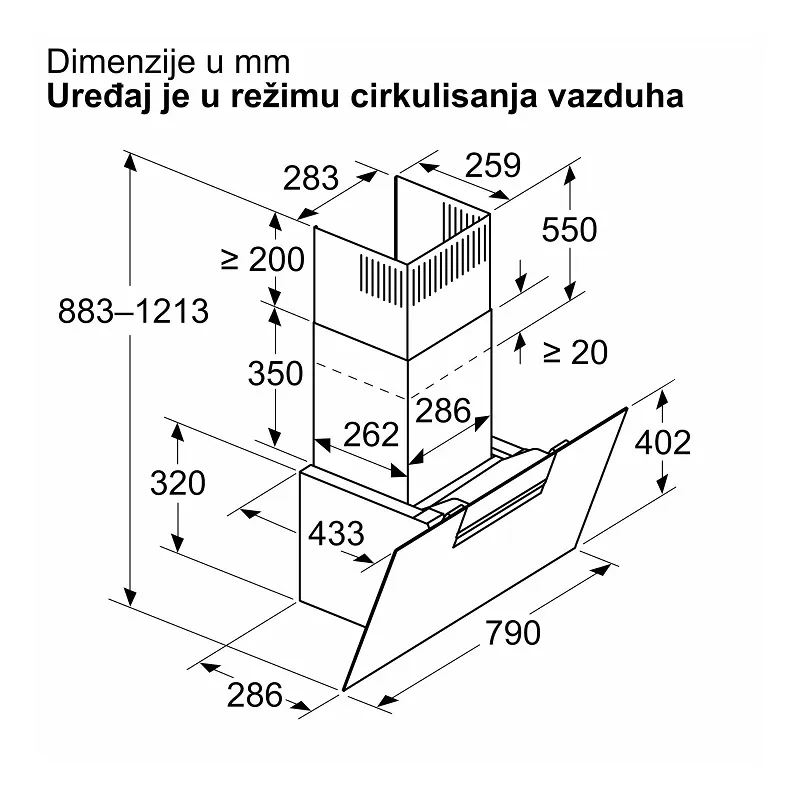 Bosch dekorativni aspirator DWK87FN60